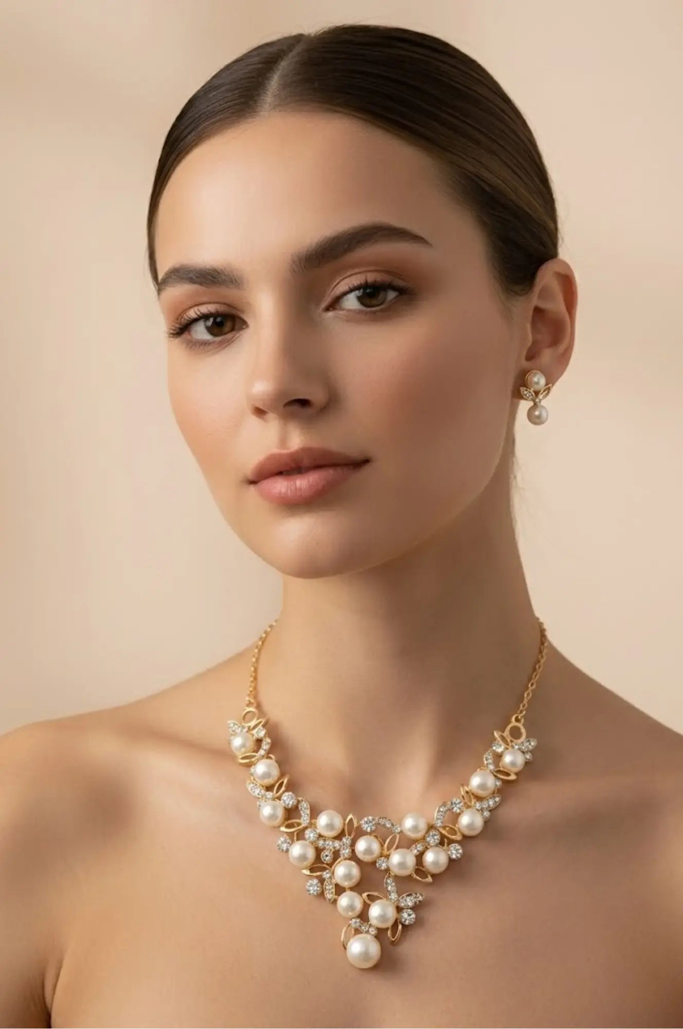 18K Gold Filled Pearl Fancy Set